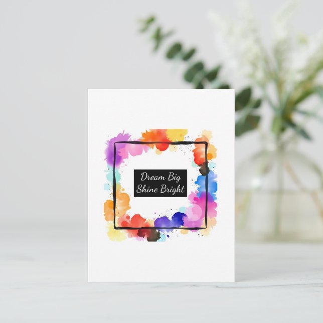 Cartão Postal Arte de Parede Citação Personalizada com Efeito de (Em pé/Frente)