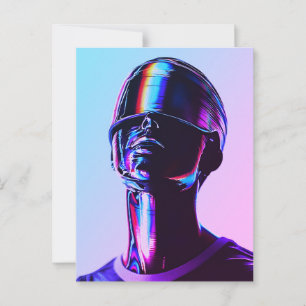 Cartão Postal Arte de Parede de Retrato Cromo Arco-íris Futurist
