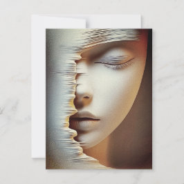 Cartão Postal Arte de Parede de Rosto Feminino Abstrato – Textur