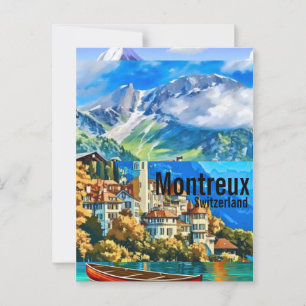 Cartão Postal Arte de Parede de Viagem de Montreux Montreux Pare
