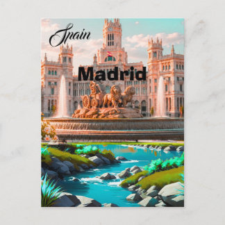 Cartão Postal Arte de Parede de Viagem Madrid, Arte de Viagem Es