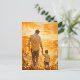 Cartão Postal Arte de Parede em Tela de Aquarela Pôr do Sol Dour