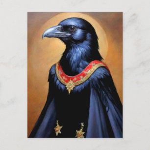 Cartão Postal Arte de Pássaro Preto