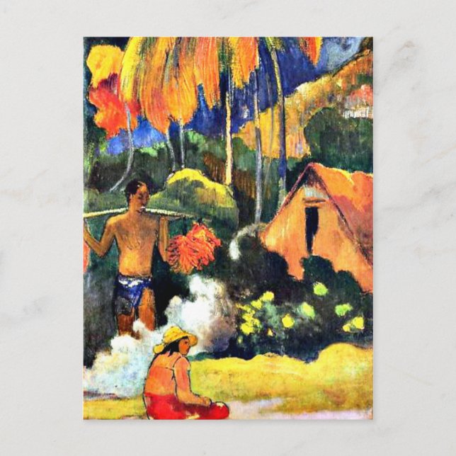 Cartão Postal Arte de Paul Gauguin: O momento da verdade II (Frente)
