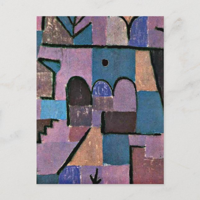 Cartão Postal Arte de Paul Klee: Jardim Oriental (Frente)