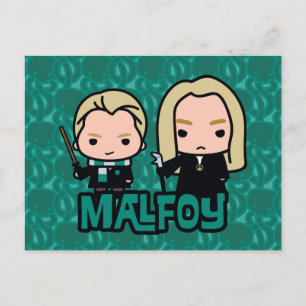 Cartão Postal Arte de Personagem Cartoon Draco e Lucius Malfoy