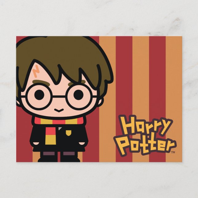 Cartão Postal Arte de Personagem de Desenho do Harry Potter (Frente)