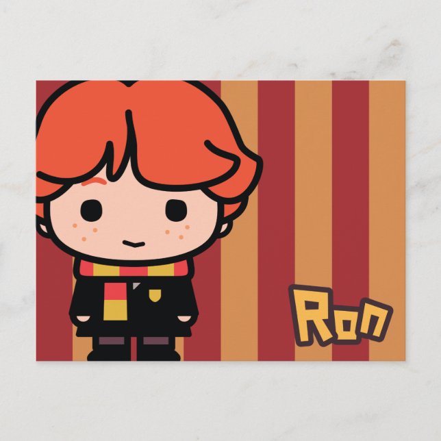 Cartão Postal Arte de Personagem de Desenho do Ron Weasley (Frente)