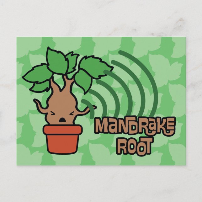 Cartão Postal Arte de Personagem de Mandrake Gritando de Desenho (Frente)