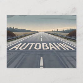 Cartão Postal Arte de Perspectiva de Estrada Infinita da Autobah