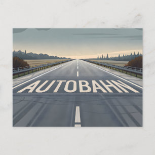 Cartão Postal Arte de Perspectiva de Estrada Infinita da Autobah