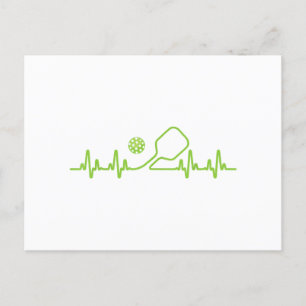 Cartão Postal Arte De Pickleball Para Homens, Mulher Coloca Bola