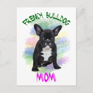 Cartão Postal Arte de pintura a óleo de água de mãe do Bulldog F