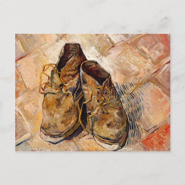 Cartão Postal Arte de Pintura de Van Gogh Sapatos (Frente)