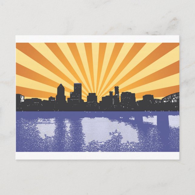 Cartão Postal Arte de pop da cidade de Portland (Frente)