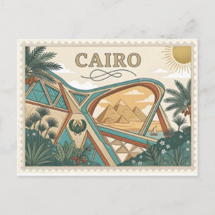 Cartão Postal Arte de Poster de Viagem do Cairo Antigo Egito