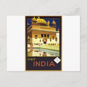 Cartão Postal Arte de Poster de Viagem Índia Antiga