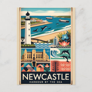 Cartão Postal Arte de Poster de Viagem Retro de Newcastle Austrá