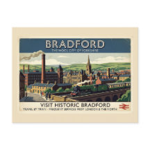 Arte de Poster de Viagem Retro Vintage Bradford Yo