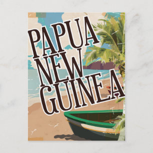 Cartão Postal Arte de pôster de viagem vintage da Papua-Nova Gui