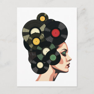 Cartão Postal Arte de Poster de Vinil Retro Estilizado