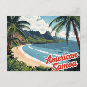 Cartão Postal Arte de Praia Tropical da Samoa Americana