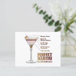 Cartão Postal Arte de recebimento de coquetéis de Martini perfei