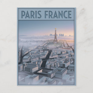 Cartão Postal Arte de Recorte de Papel Paris França