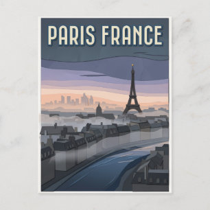 Cartão Postal Arte de Recorte de Papel Paris França