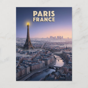 Cartão Postal Arte de Recorte de Papel Paris França