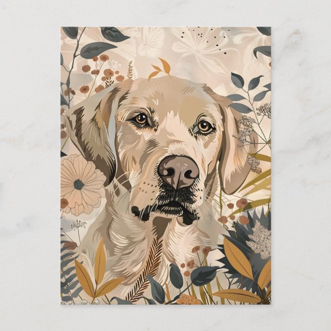 Cartão Postal Arte de Retrato de Labrador (Frente)