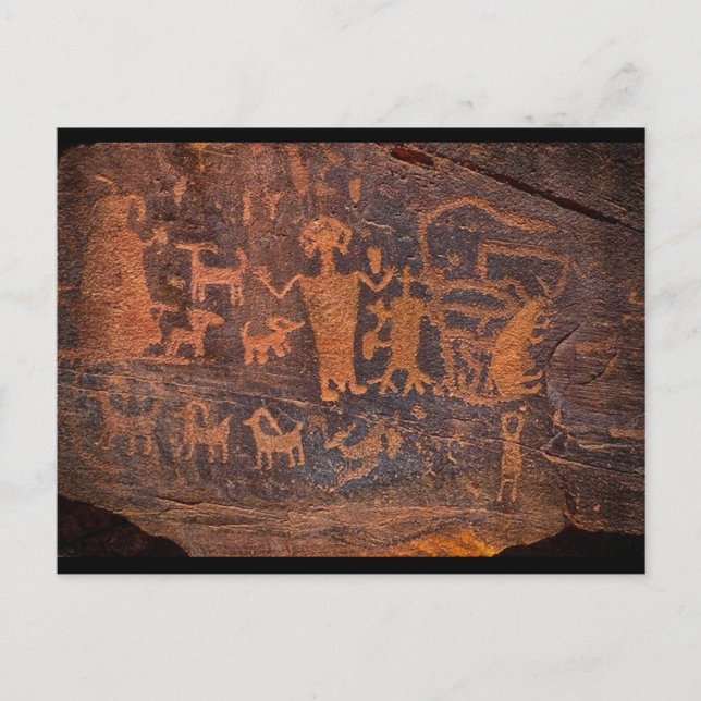 Cartão Postal Arte de Rock Pré-Histórica Nativa (Frente)