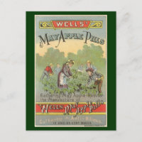 Arte de rótulo de produto vintage, pílulas de maça