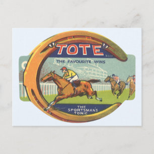 Cartão Postal Arte de rótulo de produto vintage, tônico esportiv