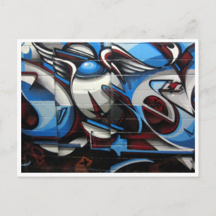 Cartão Postal arte de rua azul