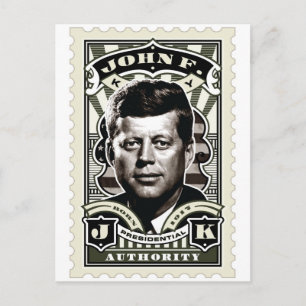Cartão Postal Arte de selo antigo de John F. Kennedy