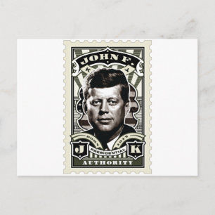 Cartão Postal Arte de selo antigo de John F. Kennedy
