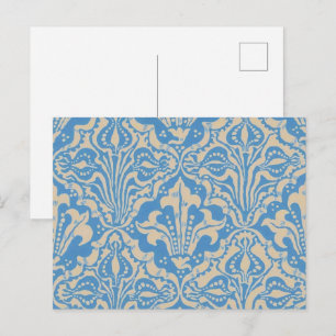 Cartão Postal Arte de Semente e Flor Azul Vintage de Walter Cran