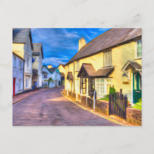 Cartão Postal Arte de Somerset da Rua Alta Porlock