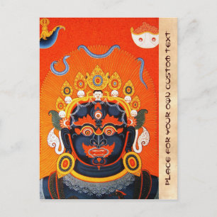 Cartão Postal Arte de tatuagem Bhairava thangka tibetana orienta
