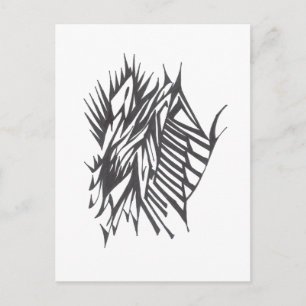 Cartão Postal Arte de Tatuagem Tribal Abstrata Preta e Branca Me
