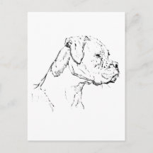 Arte de Tinta de Cachorro Boxer – Desenho Minimali