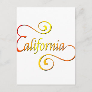 Cartão Postal Arte de Tipografia da Califórnia