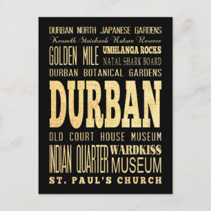 Cartão Postal Arte de Tipografia da Cidade de Durban África do S