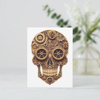 Cartão Postal Arte de trabalhos manuais em papel de caveira Stea