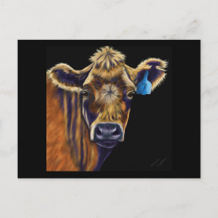 Cartão Postal Arte De Vaca - Número Sete Sortudo