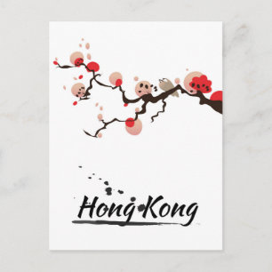 Cartão Postal Arte de Viagem Antiga de Hong Kong