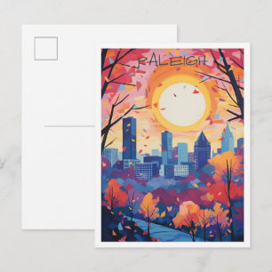 Cartão Postal Arte de Viagem Antiga Raleigh Carolina do Norte EU