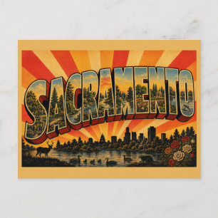Cartão Postal Arte de Viagem Antiga Sacramento CA