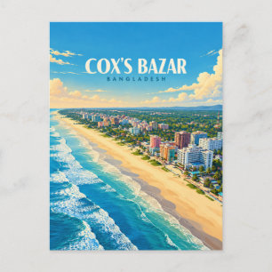 Cartão Postal Arte de Viagem Antigo Cox's Bazar Bangladesh